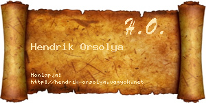 Hendrik Orsolya névjegykártya
